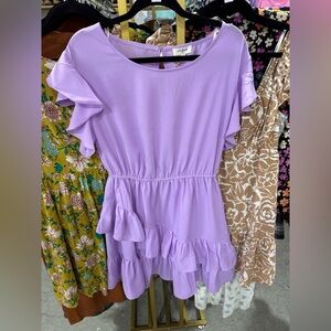 Umgee Lavender Ruffle Midi Dress
